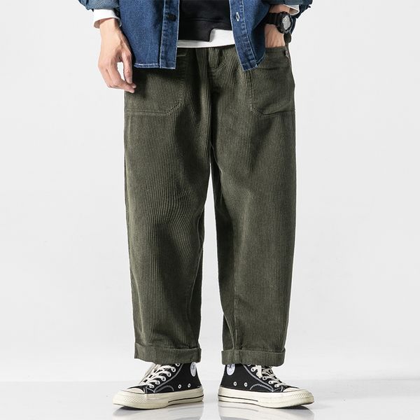 male vintage streetwear hip hop cargo pants sweatpants men corduroy casual straight pant loose wide leg harem trouser, Black
male vintage streetwear hip hop cargo pants sweatpants men corduroy casual straight pant loose wide leg harem trouser, Black