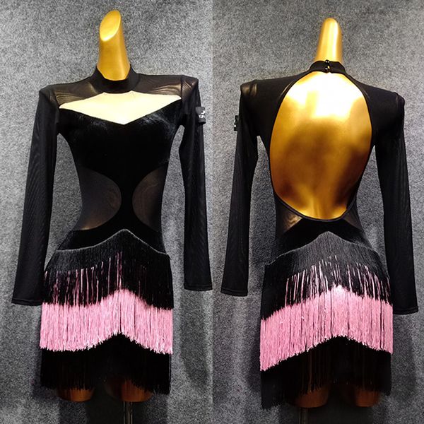 new women latin dance dress art test clothing new open back tassel skirt dance dress performance competitive latin, Black;red
new women latin dance dress art test clothing new open back tassel skirt dance dress performance competitive latin, Black;red