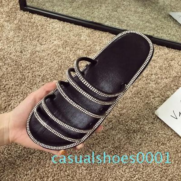 women's sandals and slippers 2020 new summer wild rhinestone flat slippers fashion open toe female sandals and ac01, Black
women's sandals and slippers 2020 new summer wild rhinestone flat slippers fashion open toe female sandals and ac01, Black