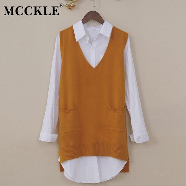mcckle 2018 autumn women cashmere knitted vests v neck pockets casual loose sweater vest female knitted waistcoat pullover, Black;white
mcckle 2018 autumn women cashmere knitted vests v neck pockets casual loose sweater vest female knitted waistcoat pullover, Black;white