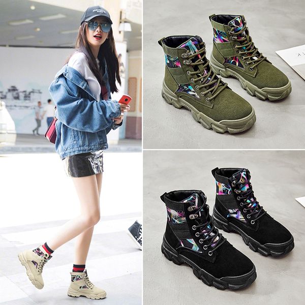 2019 autumn and winter new non-slip wear-resistant high-thick fashion sneakers women platform boots, Black
2019 autumn and winter new non-slip wear-resistant high-thick fashion sneakers women platform boots, Black