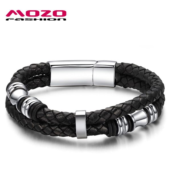 fashion brand jewelry men's bracelets black leather rope chain bracelet stainless steel magnetic buckle bangles ps911, Golden;silver
fashion brand jewelry men's bracelets black leather rope chain bracelet stainless steel magnetic buckle bangles ps911, Golden;silver