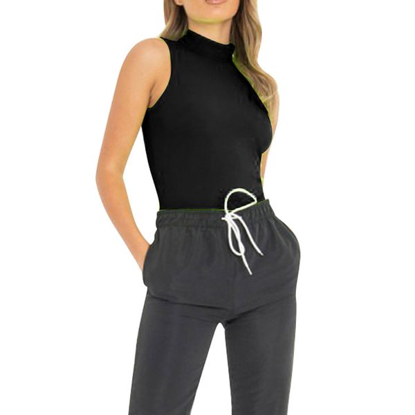 womens solid black white green sleeveless turtleneck jumpsuit leotard tight slim romper summer clothing ladies bodysuit
womens solid black white green sleeveless turtleneck jumpsuit leotard tight slim romper summer clothing ladies bodysuit