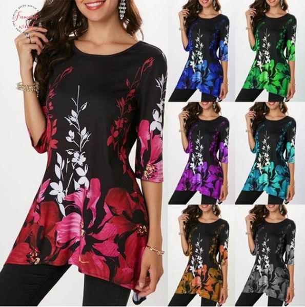 new 2019 spring summer t shir women casual t shirt print slim o neck t shirt flower print shirt, White 
new 2019 spring summer t shir women casual t shirt print slim o neck t shirt flower print shirt, White