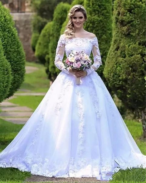2019 vestidos de noiva casamento princess wedding dresses off shoulder sheer long sleeve wedding dress beaded arabic garden bridal gown, White
2019 vestidos de noiva casamento princess wedding dresses off shoulder sheer long sleeve wedding dress beaded arabic garden bridal gown, White