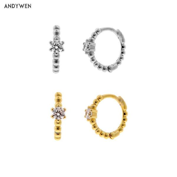 andywen 925 sterling silver 8mm slim beads huggies women middle hoops piercing ohrringe pendiente round crystal cz jewelry, Golden;silver
andywen 925 sterling silver 8mm slim beads huggies women middle hoops piercing ohrringe pendiente round crystal cz jewelry, Golden;silver