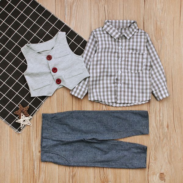 3pcs clothes set cotton baby boy plaid shirt pants gentleman clothing birthday party newborn kids outfit y200807, White
3pcs clothes set cotton baby boy plaid shirt pants gentleman clothing birthday party newborn kids outfit y200807, White