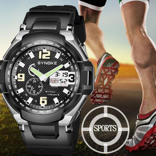 synoke sports men quartz watch fashion waterproof led display alarm double movement men digital wristwatch relogio masculino, Slivery;brown
synoke sports men quartz watch fashion waterproof led display alarm double movement men digital wristwatch relogio masculino, Slivery;brown