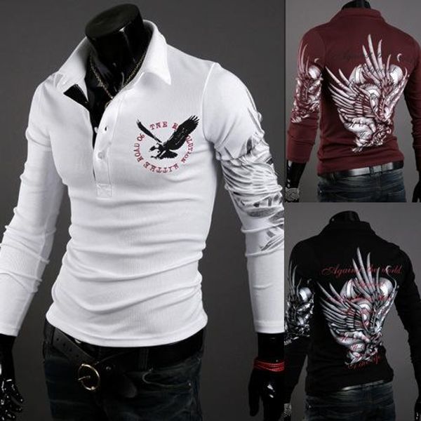 men's t shirt fashion brand clothing eagle printed t shirt men casual long sleeve men hip hop funny t shirts tees, White;black
men's t shirt fashion brand clothing eagle printed t shirt men casual long sleeve men hip hop funny t shirts tees, White;black
