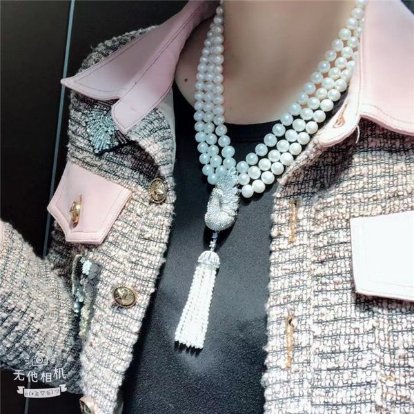 style 3strands 8-9mm white freshwater pearl micro inlay zircon dove flower accessories tassel pendant necklace 45-50cm, Silver
style 3strands 8-9mm white freshwater pearl micro inlay zircon dove flower accessories tassel pendant necklace 45-50cm, Silver