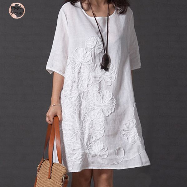 casual dress ethnic chineses folk cotton linen v neck women summer round neck color beach half sleeve loose designer clothes, Black;gray
casual dress ethnic chineses folk cotton linen v neck women summer round neck color beach half sleeve loose designer clothes, Black;gray