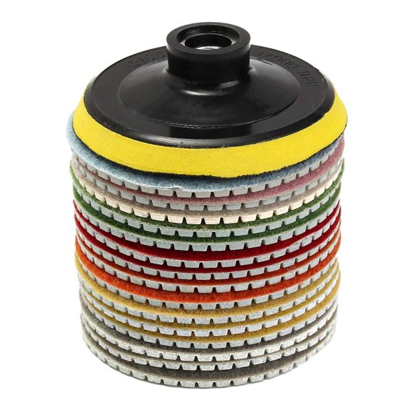 16шт алмазные полировальные колодки комплект 4 дюйма 100 мм мокрый / сухой для гранитного камня бетона мрамора полировки использовать шлифов