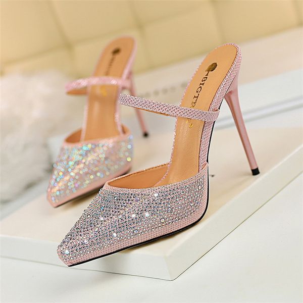 bigtree fashion women slippers women pumps crystal high heels sandals pointed 11cm wedding shoes party shoes, Black
bigtree fashion women slippers women pumps crystal high heels sandals pointed 11cm wedding shoes party shoes, Black