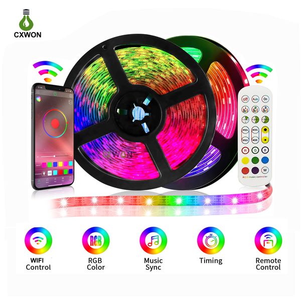 rgb led strip lights kit flexible tape ribbon strips light smd5050 16.4ft 32.8ft wifi bluetooth music sync controller + adapter included
rgb led strip lights kit flexible tape ribbon strips light smd5050 16.4ft 32.8ft wifi bluetooth music sync controller + adapter included