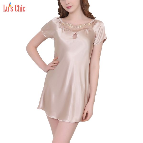 lu's chic women satin nightdress silk sleep dress lace hollow out short summer nighties sleepwear, Black;red
lu's chic women satin nightdress silk sleep dress lace hollow out short summer nighties sleepwear, Black;red