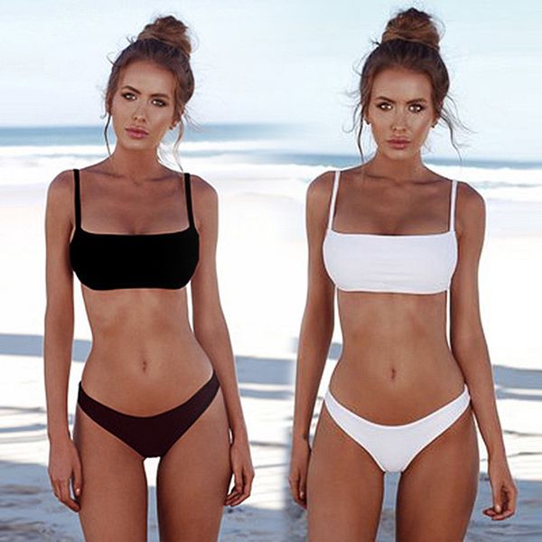 women's swimwear plus size solid bikini women 2021 micro set swimsuit tupe beahcwear bathing biquini two piece suits xl, White;black
women's swimwear plus size solid bikini women 2021 micro set swimsuit tupe beahcwear bathing biquini two piece suits xl, White;black