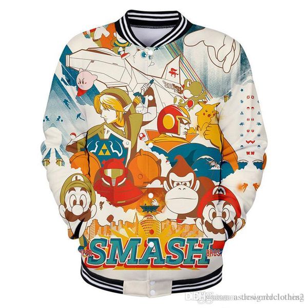 super smash bro designer hoodie 3d digital printed long sleeve couples baseball uniform fashion stand collar loose mens hoodies, Black
super smash bro designer hoodie 3d digital printed long sleeve couples baseball uniform fashion stand collar loose mens hoodies, Black
