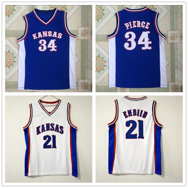 #21 embiid white ncaa kansas jayhawks basketball jerseys #34 paul pierce blue college sports shirts stitched embroidered joel printed logos, Black
#21 embiid white ncaa kansas jayhawks basketball jerseys #34 paul pierce blue college sports shirts stitched embroidered joel printed logos, Black