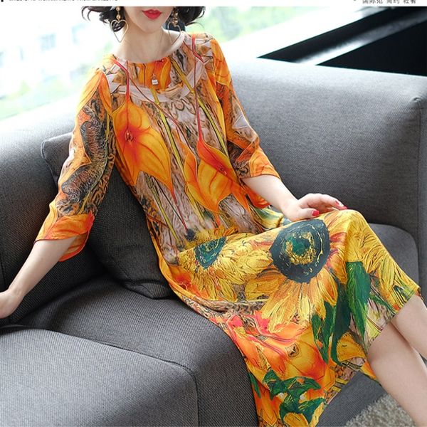 new spring summer vintage elegant faux silk chiffon dresses plus size 3xl three quarter sleeve floral print casual dress robe, Black;gray
new spring summer vintage elegant faux silk chiffon dresses plus size 3xl three quarter sleeve floral print casual dress robe, Black;gray
