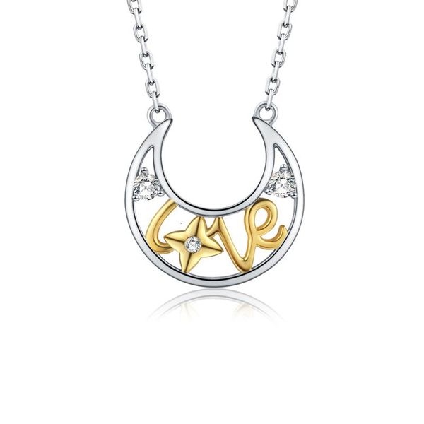 sg fashion 925 sterling silver golden love moon and stars pendant chain necklaces jewelry making gifts for women ing
sg fashion 925 sterling silver golden love moon and stars pendant chain necklaces jewelry making gifts for women ing