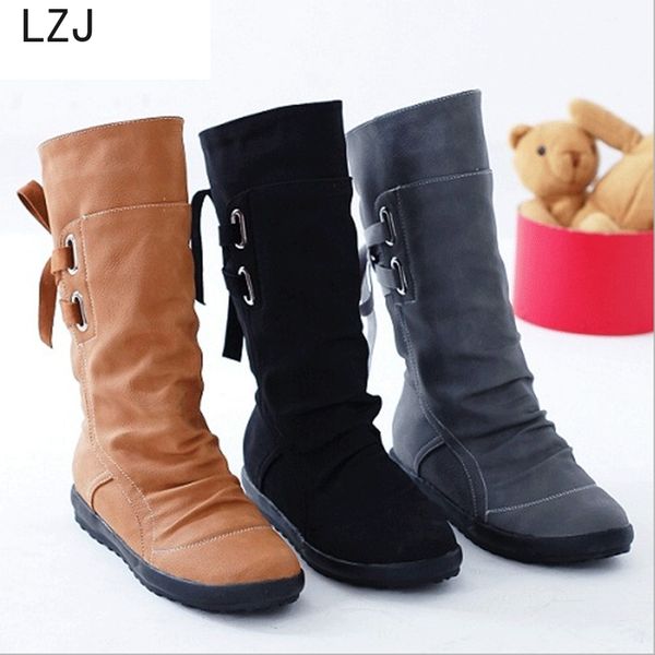 lzj 2019 new women fashion boots autumn winter shoes with lace-up mid-calf solid low heels pu boots mujer shoes, Black
lzj 2019 new women fashion boots autumn winter shoes with lace-up mid-calf solid low heels pu boots mujer shoes, Black