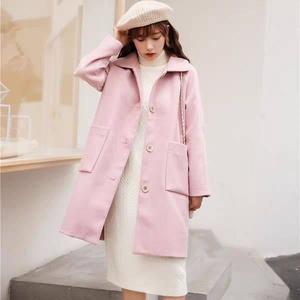 woollen women 2019 korean version loose preppy woollen coat in the long short students woollen coat female fashion, Black
woollen women 2019 korean version loose preppy woollen coat in the long short students woollen coat female fashion, Black