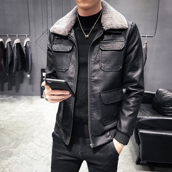 autumn winter jackets men brand new slim fit warm men faux leather jacket collar detachable long sleeve wind breaker outwear 3xl, Black
autumn winter jackets men brand new slim fit warm men faux leather jacket collar detachable long sleeve wind breaker outwear 3xl, Black