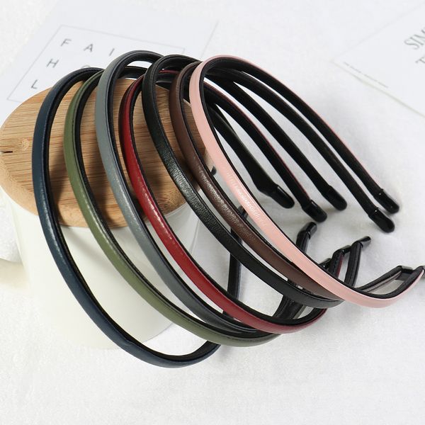 2019 new women vintage pu leather plain thin hairbands simple handmade solid headwraps washing headbands elegant hair hoop 10pcs, Silver
2019 new women vintage pu leather plain thin hairbands simple handmade solid headwraps washing headbands elegant hair hoop 10pcs, Silver