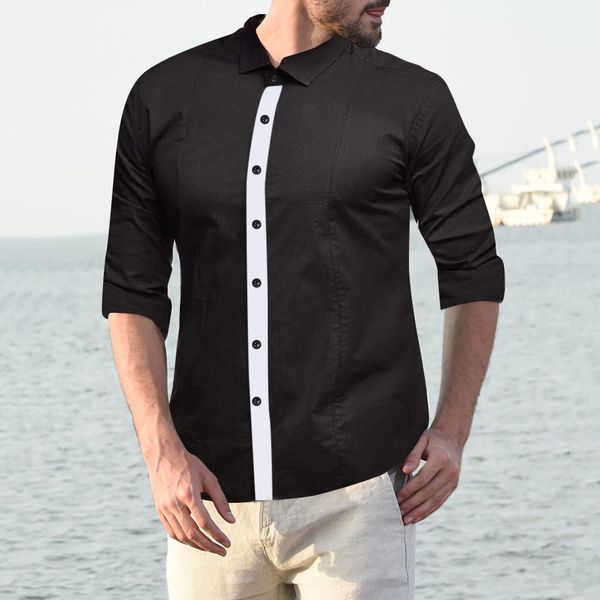 hawaiian shirt fashion mens long sleeve casual fit silm shirt blouse patchwork camisa masculina, White;black
hawaiian shirt fashion mens long sleeve casual fit silm shirt blouse patchwork camisa masculina, White;black