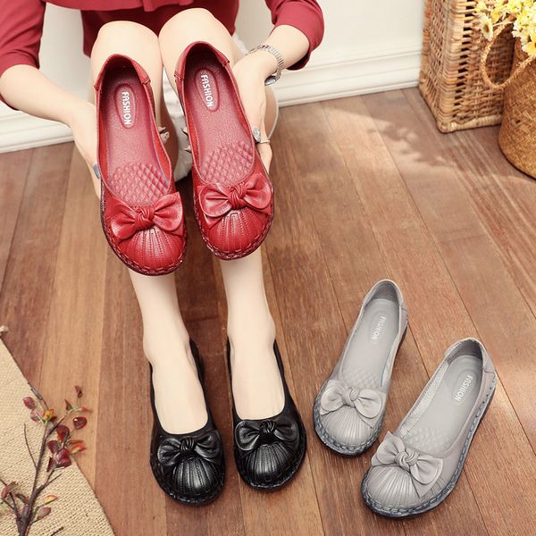 shallow mouth genuine leather women's shoe flat bottom non-slip shoe manual soft bottom, Black
shallow mouth genuine leather women's shoe flat bottom non-slip shoe manual soft bottom, Black