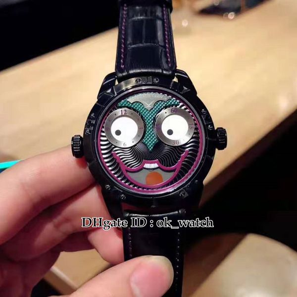 unique smiling face konstantin chaykin joker pvd black steel case russian time swiss quartz mens watch black/green dial leather strap, Slivery;brown
unique smiling face konstantin chaykin joker pvd black steel case russian time swiss quartz mens watch black/green dial leather strap, Slivery;brown