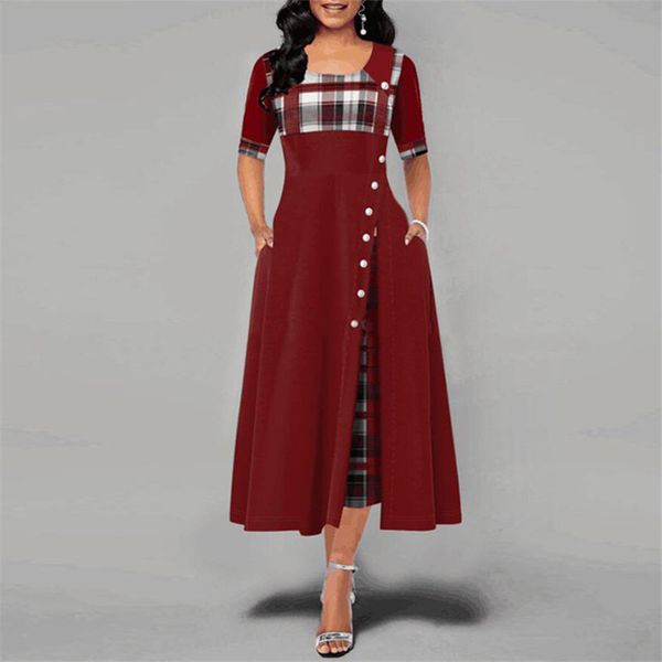 classical plaid womens designer dress fashion plus size casual dress womens long dress, Black;gray
classical plaid womens designer dress fashion plus size casual dress womens long dress, Black;gray