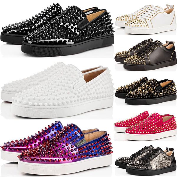 new arrivel designer studded spikes flats shoes red bottoms shoes mens womens party lovers genuine leather sneakers size 36-46
new arrivel designer studded spikes flats shoes red bottoms shoes mens womens party lovers genuine leather sneakers size 36-46