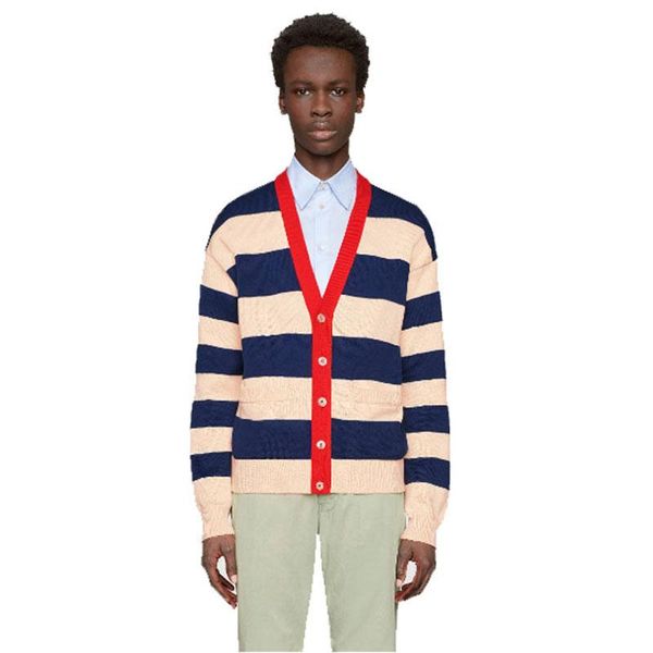 19ss made in italy knit cardigan jacket embroidery casual street outdoor color matching stripe coat spring autumn sweater jacket hfymjk234, Black;brown
19ss made in italy knit cardigan jacket embroidery casual street outdoor color matching stripe coat spring autumn sweater jacket hfymjk234, Black;brown