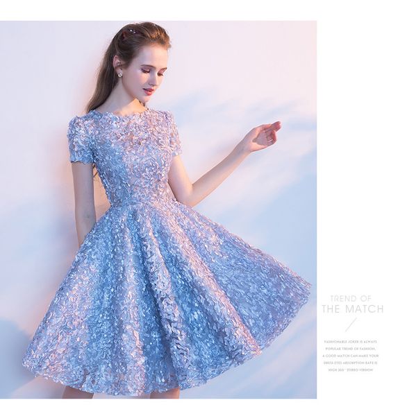 elegant sky blue lace short cocktail dresses summer prom dress first communion party dress short sleeve casual homecoming dress, Black
elegant sky blue lace short cocktail dresses summer prom dress first communion party dress short sleeve casual homecoming dress, Black