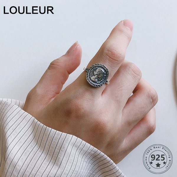 louleur real silver sterling elizabeth figure rings vintage round coin ring personalized retro 925 rings for women fine jewelry, Golden;silver
louleur real silver sterling elizabeth figure rings vintage round coin ring personalized retro 925 rings for women fine jewelry, Golden;silver