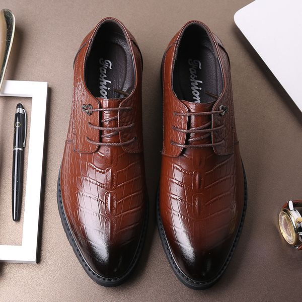 new men business casual shoes british fashion pointed-toe crocodile pattern wedding shoes breathable lace-up sewing flats, Black
new men business casual shoes british fashion pointed-toe crocodile pattern wedding shoes breathable lace-up sewing flats, Black