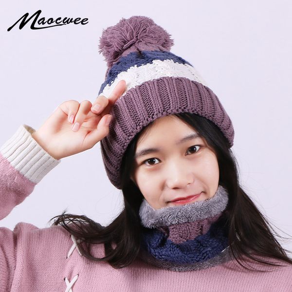 hats, scarves & gloves sets winter pompon hat and scarf set for women knitted thick warm girls bonnet hats with lining female neck ring 2 pi, Blue;gray
hats, scarves & gloves sets winter pompon hat and scarf set for women knitted thick warm girls bonnet hats with lining female neck ring 2 pi, Blue;gray