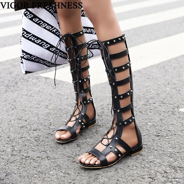 vigor freshness new women sandals rivet summer boots sizes 46 47 48 sandals woman shoes gladiator cross-tied flat heels my500, Black
vigor freshness new women sandals rivet summer boots sizes 46 47 48 sandals woman shoes gladiator cross-tied flat heels my500, Black