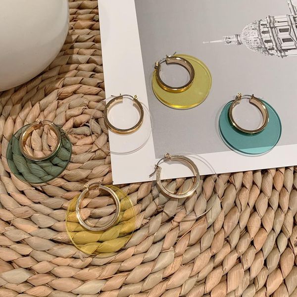 hz 2019 new korean trendy colorful transparent acrylic geometric crescent shape open metal hoop earrings for women girls party, Golden;silver
hz 2019 new korean trendy colorful transparent acrylic geometric crescent shape open metal hoop earrings for women girls party, Golden;silver