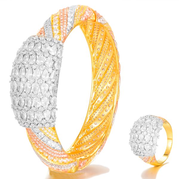 larrauri geometric 3pcs bangle earring ring jewelry sets for women wedding cubic zirconia engagement dubai jewelry sets, Silver
larrauri geometric 3pcs bangle earring ring jewelry sets for women wedding cubic zirconia engagement dubai jewelry sets, Silver