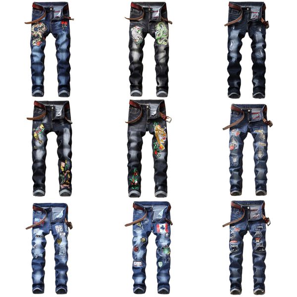 wholesale ture corerall jeans for men hole badge embroidery style denim trousers pants 2020 fashion new men's casual slim patch dropshi, Blue
wholesale ture corerall jeans for men hole badge embroidery style denim trousers pants 2020 fashion new men's casual slim patch dropshi, Blue