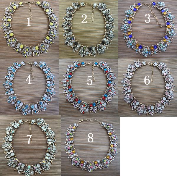 large collar crystal necklace women statement big chokers necklaces femme luxury rhinestone indian ethnic wedding party necklace, Silver
