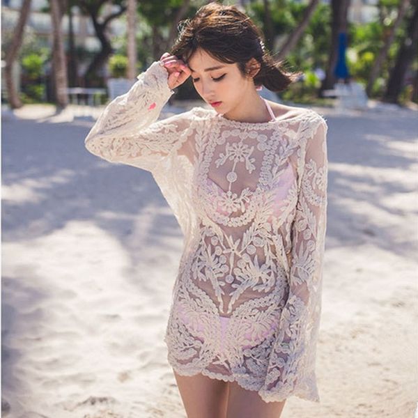 new lace hollow knit beach dress swimwear crochet beach mini dress round neck white women, Blue;gray
new lace hollow knit beach dress swimwear crochet beach mini dress round neck white women, Blue;gray