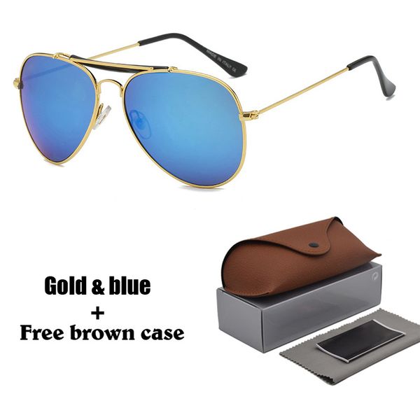 

Brand Designer Classic Pilot Sunglasses for men women Metal Frame Driving glasses uv400 Protection Mirror Goggle with Retail box and case