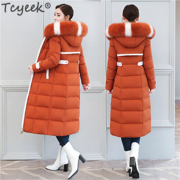 tcyeek winter down coat female 95% white duck down jacket women real fur hooded long parkas thick warm outwear lwl1179, Black
tcyeek winter down coat female 95% white duck down jacket women real fur hooded long parkas thick warm outwear lwl1179, Black