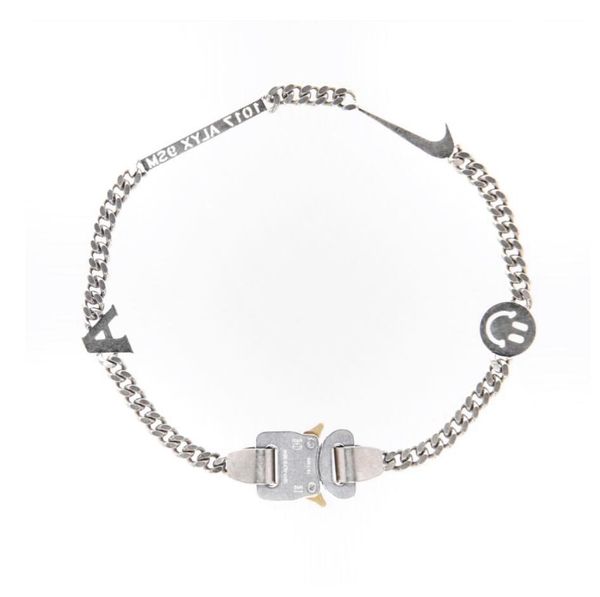 2019 1017 alyx studio logo metal chain necklace bracelet belts men women hip hop outdoor street accessories festival gift ship, Silver
2019 1017 alyx studio logo metal chain necklace bracelet belts men women hip hop outdoor street accessories festival gift ship, Silver