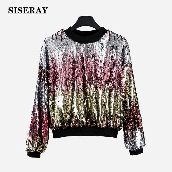 women chic glitter colorful sequin sweatshirts winter pullover casual hoodie o neck sweatshirt femme fashion pullover mujer, Black
women chic glitter colorful sequin sweatshirts winter pullover casual hoodie o neck sweatshirt femme fashion pullover mujer, Black