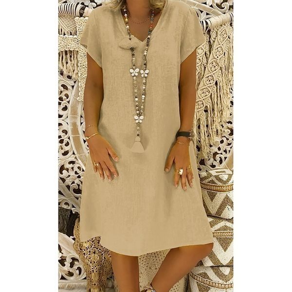 women summer vestido cotton casual plus size ladies dress solid linen loose oversize boho holiday elegant hot, Black;gray
women summer vestido cotton casual plus size ladies dress solid linen loose oversize boho holiday elegant hot, Black;gray