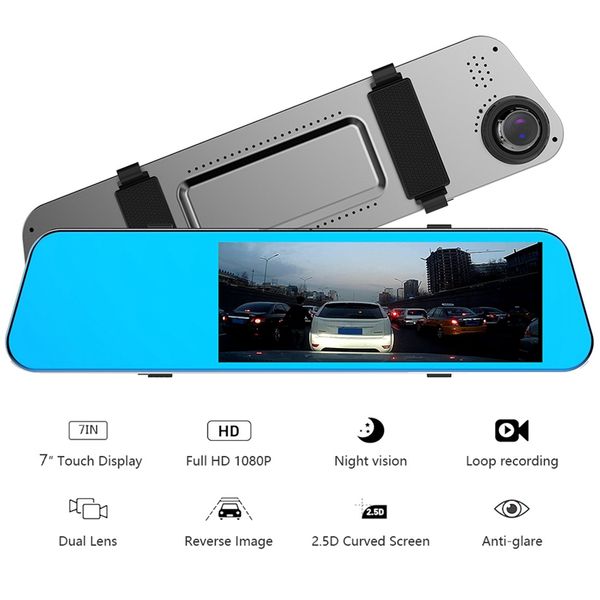 7 inch ips 1080p 2.5d press screen backup camera car mirror dash cam driving recorder
7 inch ips 1080p 2.5d press screen backup camera car mirror dash cam driving recorder